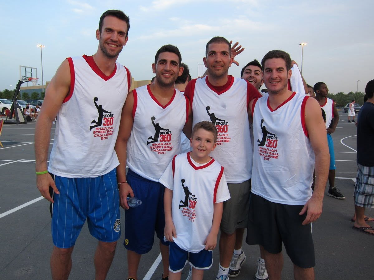 Brian Sigafoos with teammates at the 2011 Sharjah Streetball Challenge