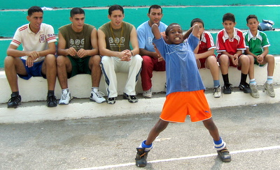 Ball-handling drill at Tulkarm camp