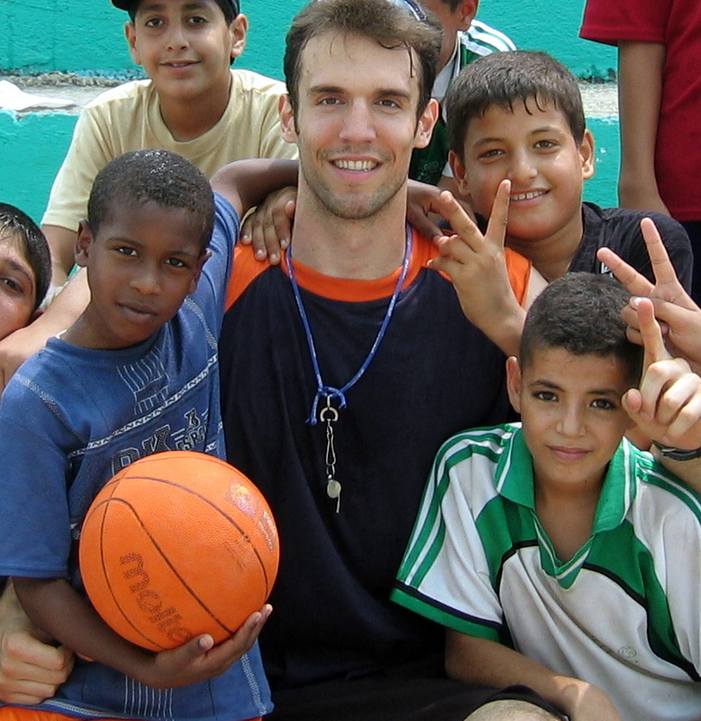 Tulkarm camp kids with Brian
